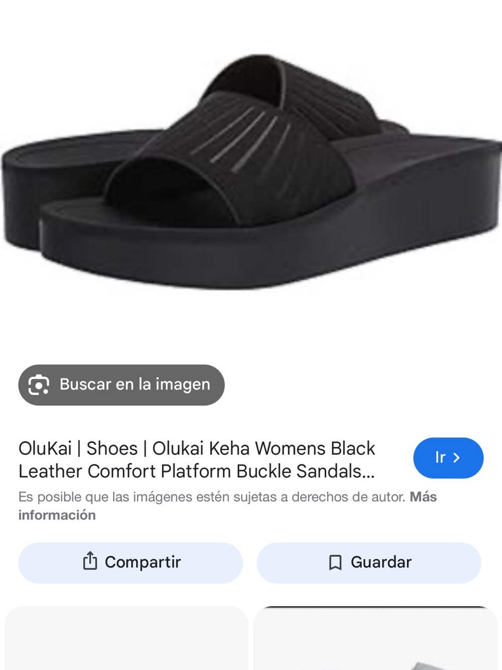 OluKai Black Platform Slide Sandals